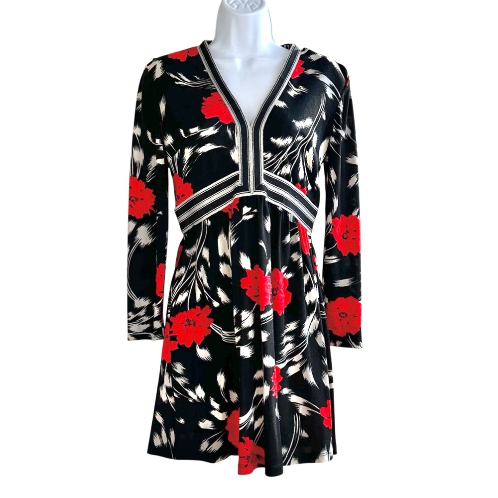 Vintage Black and Red Long Sleeve Dress